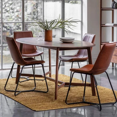 Knees Maddison 180cm Dark Oak Oval Dining Table
