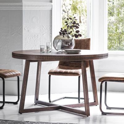 Knees Boi 120cm Mango Wood Round Dining Table - Brown