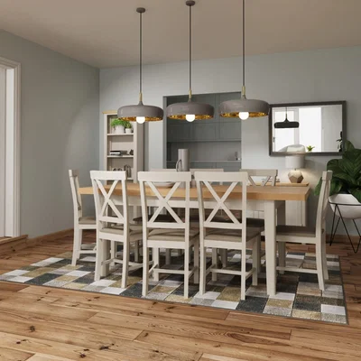 Knees Ruskin 160cm Wood Extending Dining Table - Dove Grey