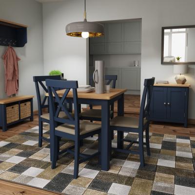 Knees Ruskin 75cm Wood Dining Table - Blue