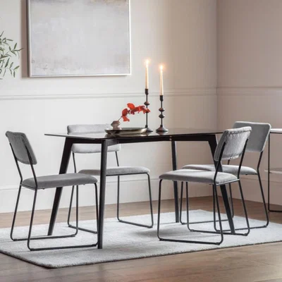 Knees Blair 120cm Tempered Glass Dining Table - Black
