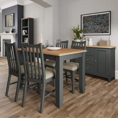 Knees Galileo 120cm-160cm Wood Extending Dining Table - Grey