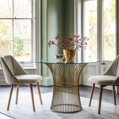 Knees Ledd 110cm Metal Round Dining Table - Bronze