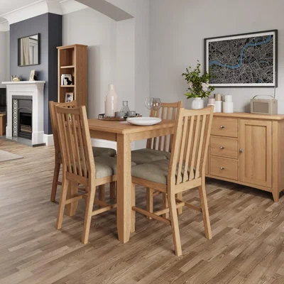 Knees Galister 75cm Light Oak Fixed Top Dining Table