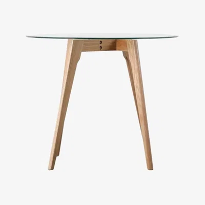 Knees Koropi 90cm Tempered Glass Dining Table - Natural