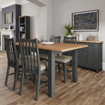 Knees Galileo 160cm-200cm Wood Extending Dining Table - Grey