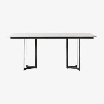 Knees Ezra 180cm Stone Dining Table - Black