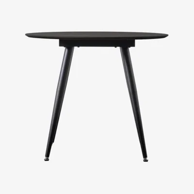 Knees Ashton 90cm Oak Veneer Dining Table - Black