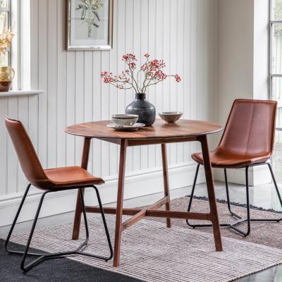 Knees Maddison 100cm Dark Oak Round Dining Table