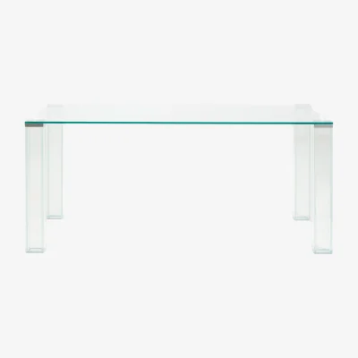 Kave Home Adularia table in clear tempered glass 160 x 90cm