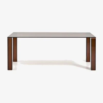 Kave Home Adularia table in brown tempered glass 200 x 100cm