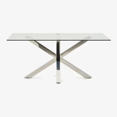 Kave Home Argo glass table with stainless steel legs 160 x 90 cm