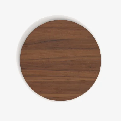 Kave Home Tiaret round table top in melamine with a walnut finish, Ø 70 cm