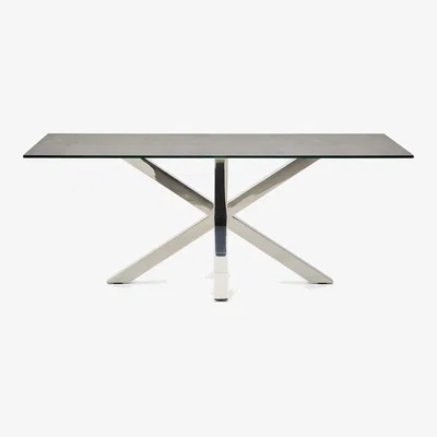Kave Home Argo table 200x100, Stain Steel Porcelain Iron Moss
