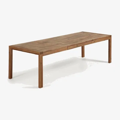 Kave Home Briva extendable table with a distressed oak wood veneer finish, 200 (280) x 100 cm