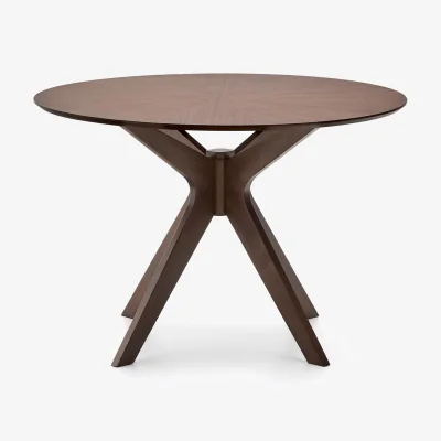 Kave Home Naanim round table in walnut veneer, Ø 100 cm