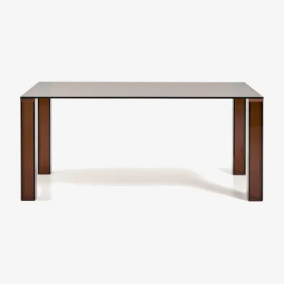 Kave Home Adularia table in brown tempered glass 160 x 90cm