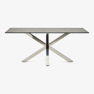 Kave Home Argo table 180x100, Stain Steel Porcelain Iron Moss