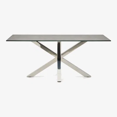 Kave Home Argo table 180x100, Stain Steel Porcelain Iron Moss