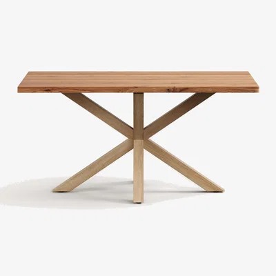 Kave Home Argo table in oak veneer in a natural finish and wood-effect steel legs 160 x 90 cm