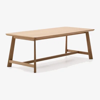 Kave Home Idun table made of veneer and solid oak wood with natural tone finish FSC 100% 200x100cm