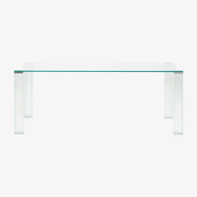 Kave Home Adularia table in clear tempered glass 200 x 100cm