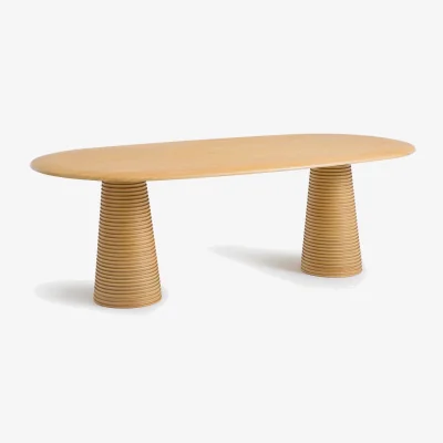 La Redoute Liam 6-8 Seater Oval Dining Table in Oak Veneer