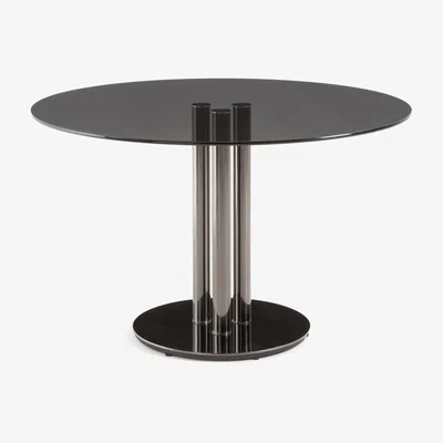 La Redoute Neso Round Tempered Glass Dining Table (Seats 4-6)
