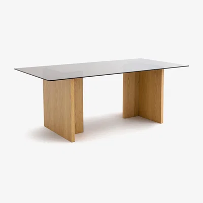 La Redoute Archita Smoked Glass & Oak Dining Table (Seats 6-8)