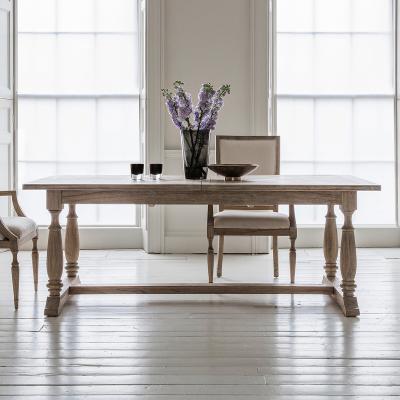 La Redoute Nashik Ash Wood Parquet Extendable Trestle Dining Table (Seats 6-8)