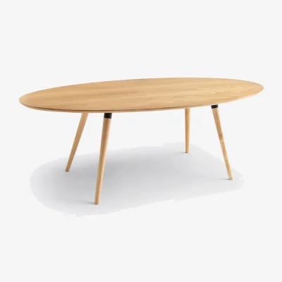 La Redoute Blutante 6-8 Seater Oval Dining Table in Oak Veneer