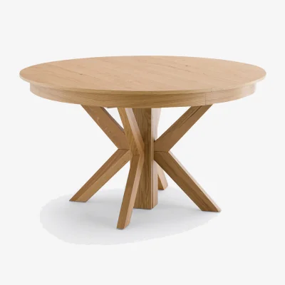 La Redoute Gosling 6-12 Seater Round Extending Dining Table in Oak and Veneer