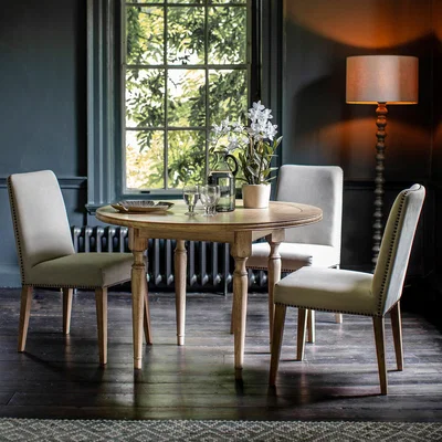 La Redoute Nashik Round Ash Wood Parquet Dining Table (Seats 4)