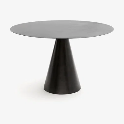 La Redoute Mayra 120cm Dimeter Round Aged Metal Dining Table (Seats 6)