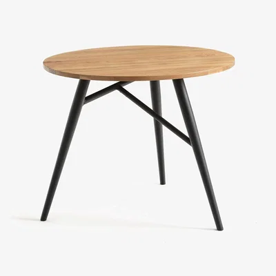 La Redoute Cruseo Round Oak Dining Table (Seats 3)