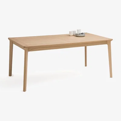 La Redoute Pully Extendable Oak Veneer Dining Table (Seats 6-10)