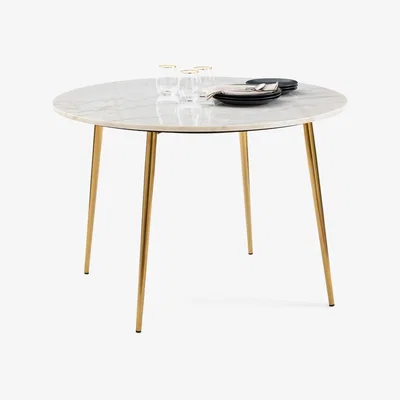 La Redoute Luxore Round Marble Table, Seats 4