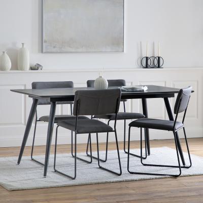 La Redoute Kakinada Black Oak Dining Table (Seats 6)