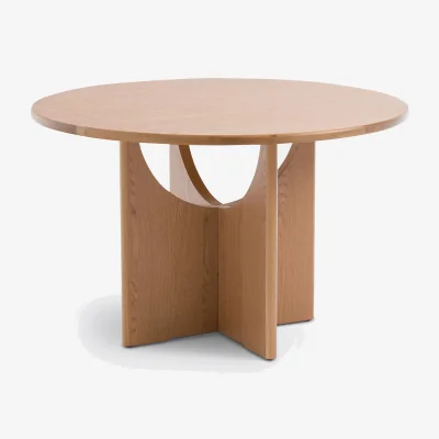 La Redoute Minimal 4-6 Seater Round Dining Table in Oak Veneer