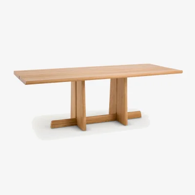 La Redoute Boecy Solid Oak Sanded and Veneered Dining Table