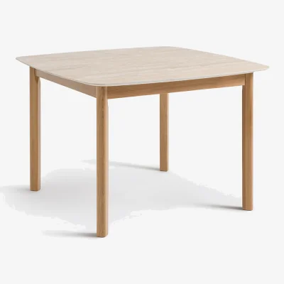 La Redoute Saraune 4-Seater Dining Table in Travertine-Look Ceramic and Oak