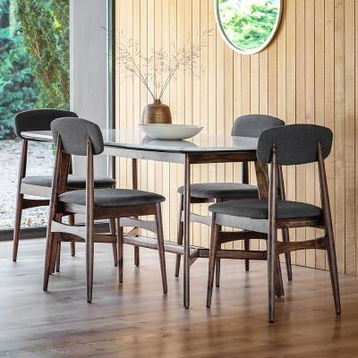 La Redoute Dhuburi Marble & Walnut Dining Table (Seats 4-6)