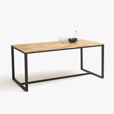 La Redoute Hiba Dining Table in Oak/Steel, Up to 8 Covers.