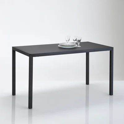 La Redoute Hiba Matte Black Metal Table (Seats 4)