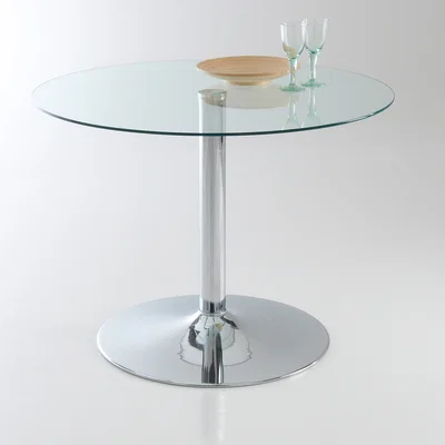 La Redoute Janik Tempered Glass Round Dining Table (Seats 4)