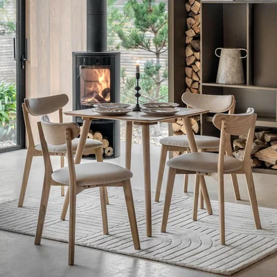 La Redoute Hale Square Natural Oak Dining Table (Seats 4)