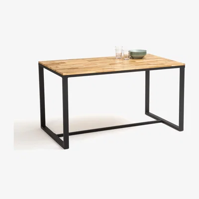 La Redoute Hiba Kitchen Table in Oak/Steel, Seats 4/6