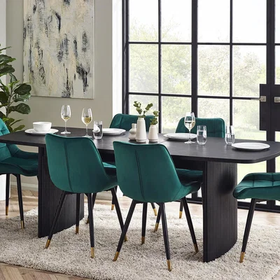 La Redoute Lucien Fluted Wood Extending Dining Table