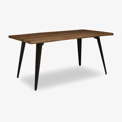 La Redoute Wooden Veneer Top Dining Table with Black Legs