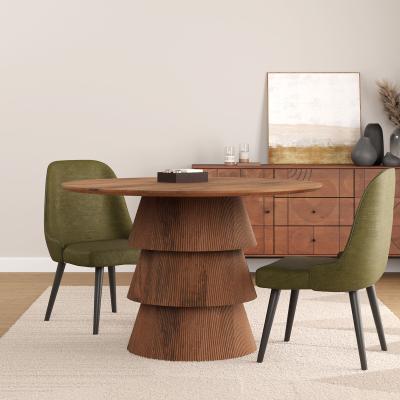 La Redoute Huxley Mango Wood Round Fluted Dining Table (Seats 4)